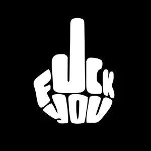 Fuck you middle finger vinyl sticker decal (4.5" x 6", white)