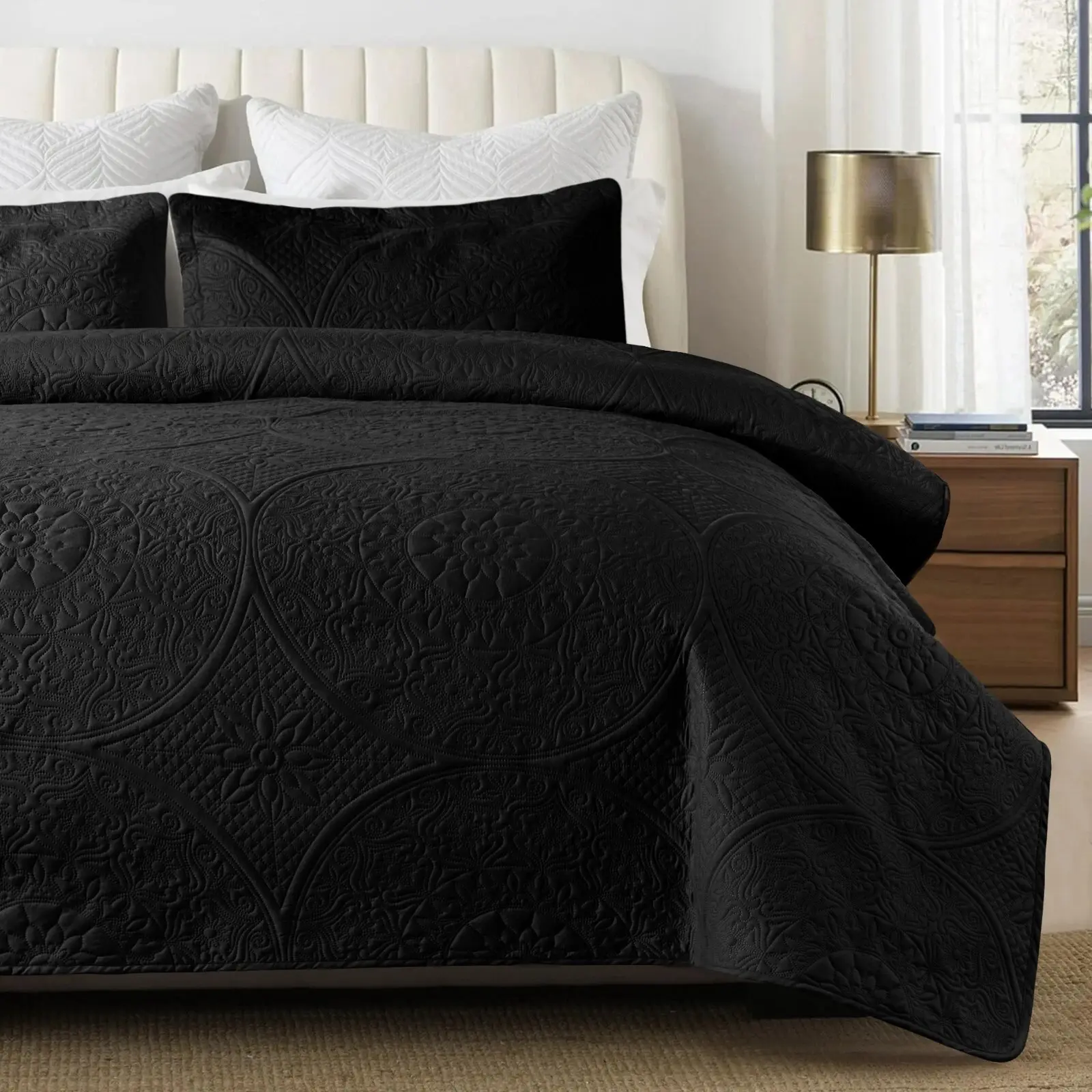 Lightweight Quilted Bedspreads Twin/Queen/King - 3 Piece Set with 2 Pillow Shams - Soft Bedding for All Seasons - Premium Quality - Ultra-soft & Durable - Perfect for Gifting