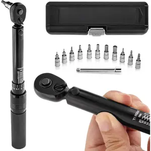 Click Bicycle Torque Wrench Set, 2-20 Nm - Includes Storage Box, Allen & Torx Sockets, Extension Bar