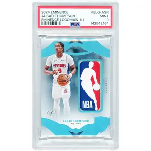 Ausar Thompson Detroit Pistons 2024-25 Panini Eminence Game Used Game Dated NBA Logoman Relic #ELG-ASR #1/1 PSA Authenticated 9 Card - Fanatics Authentic Certified