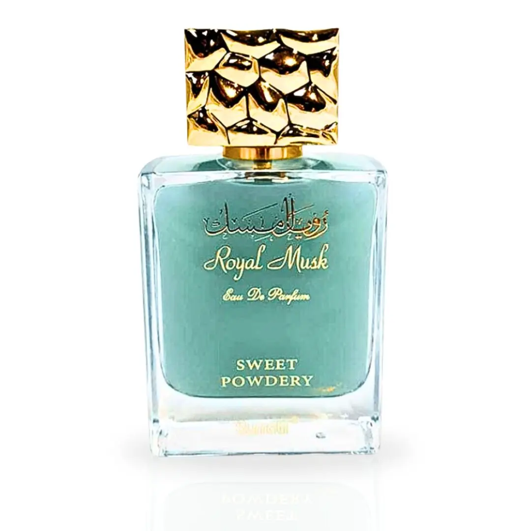 Unisex Royal Musk Sweet Powdery EDP Perfume Spray, 100ML (3.4 OZ) with VELVET POUCH - Sensuality, Daredevil Seduction, Softness, Musk Blend Exotic Fragrance