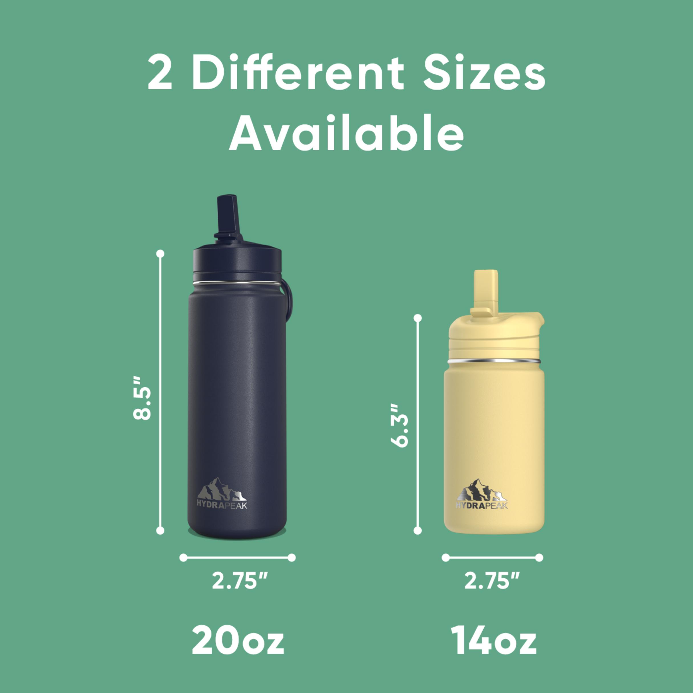 Mini 14oz Water Bottle with Straw Lid, Stainless Steel Double Wall Insulated Water Bottle | Leak-Proof and Spill-Proof 24 Hours Cold