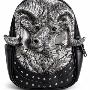 Iron Ram Skull Bag Savage Horn Edition SKU 3229 with Studded Design and Ram Head Detailing