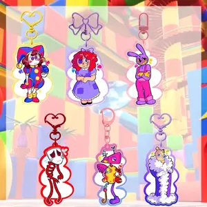 7 Ops TADC Glitter Acrylic Keychain, The Amazing Digital Circus Character Bag Charms