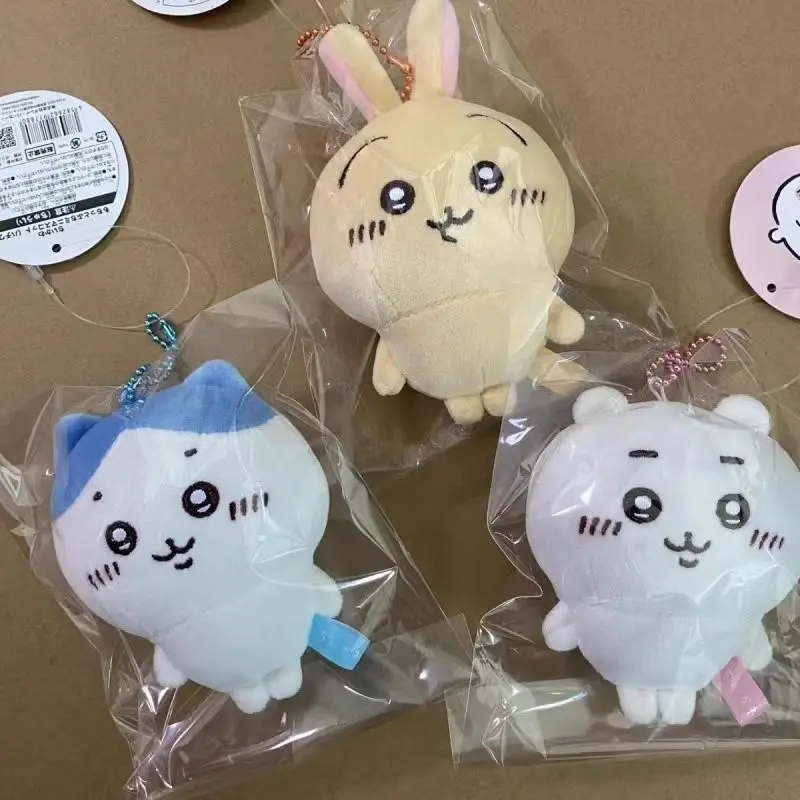 100% Brand New Chiikawa Plush Keychain - Plush-Fill Anime Cute Hachiware Cartoon Bag Pendant Toy with Metal-PVC Components, Random Style as Picture, Girlfriend Birthday Gift for Toy Enthusiasts