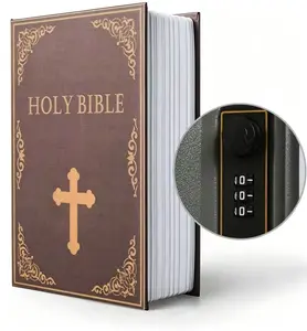 Bible Diversion Book Safe Combination Lock Vintage Faux Hidden Secret Storage Box Home Bookshelf Decor