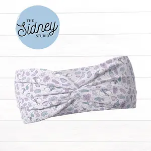 The Sidney Studio Winter Hygge Doodles Headband Wide Twist Headband for Women Soft Double Brushed Polyester Stylish Practical Hair Accessories