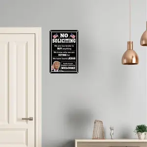 No Soliciting Metal Sign, Funny No Soliciting Yard Sign, Rust-free for Long-term Outdoor Use, Home Decor, Room Decor, House Decor