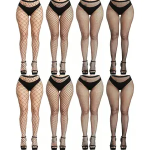 Black Fishnet Stockings For Women, Thigh Hight Fishnet Tights, Ladies Fish Net Tights Plus Size One Size Fit All