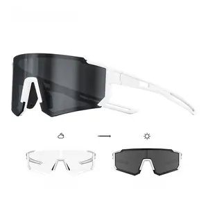 Photochromic Cycling Sunglasses UV400 Windproof Sports Goggles for Men Women Running Mountain Biking Hiking