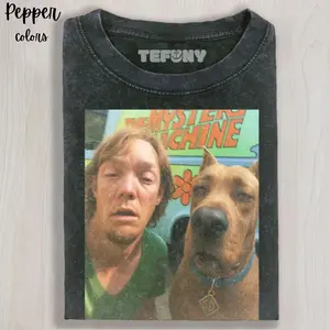 Funny Scooby-Doo Red Eyes Meme Tee, Stoner Realstic Graphic Shirt, Funny Streetwear Gift, Unisex Crew Neck T-Shirt