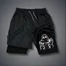 80s 90s summer men jorts outfit men graphic shorts Double-layer sports shorts Comfortable summer