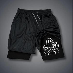 80s 90s summer men shorts for men jorts outfit men graphic shorts Double-layer sports shorts Comfortable short shorts summer