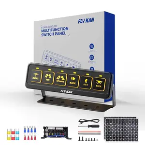 6-Gang Wireless Switch Panel for Off-Road Lights: Waterproof 12V/24V Remote Control with 164ft, 4 Modes & Dual Power (USB/AAA) Options - Perfect for Trucks, Jeeps, SUVs with 12-Month Warranty