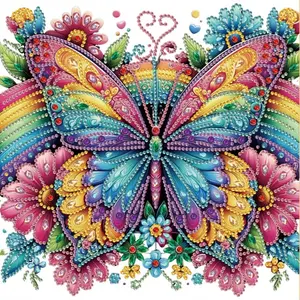 2026 Adult Beginner Diamond Painting Kit, 5D DIY Crystal Butterfly Colorful Pattern, Irregular Shape Crystal Art, Perfect Home Decor Gift