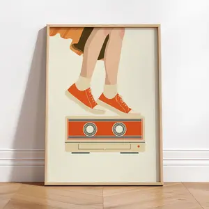 80s Nostalgia Cassette Poster, Retro Wall Art, Vintage Wall Art, Music Lover Gift Unframed, Room Decor