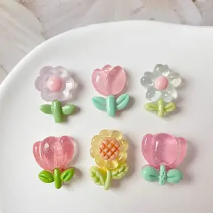 Cute Tulip Sunflower Refrigerator Magnets Set, Kitchen Office Whiteboard Storage Cabinet Dishwasher Personalized Magnet Decorations Home Decor