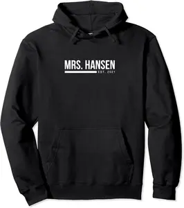 Mrs Hansen est 2021 Newlywed Wife Surname Anniversary Pullover Hoodie - Markbrasel Shop 94B0CP9ZV3FW