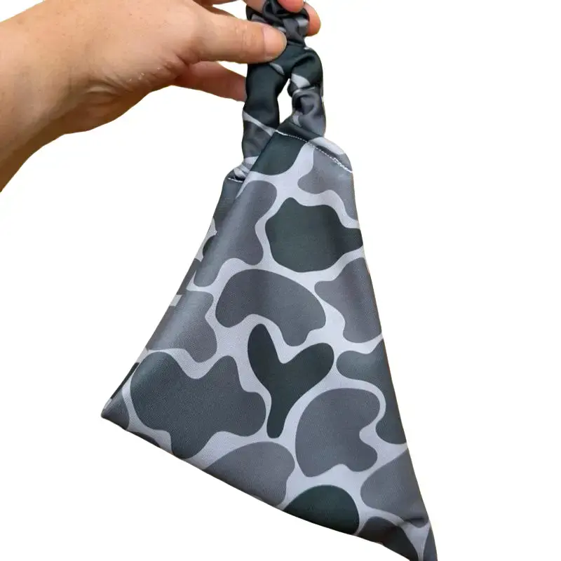 Dark Gray Duck Camo Scrunchie Dog Bandana