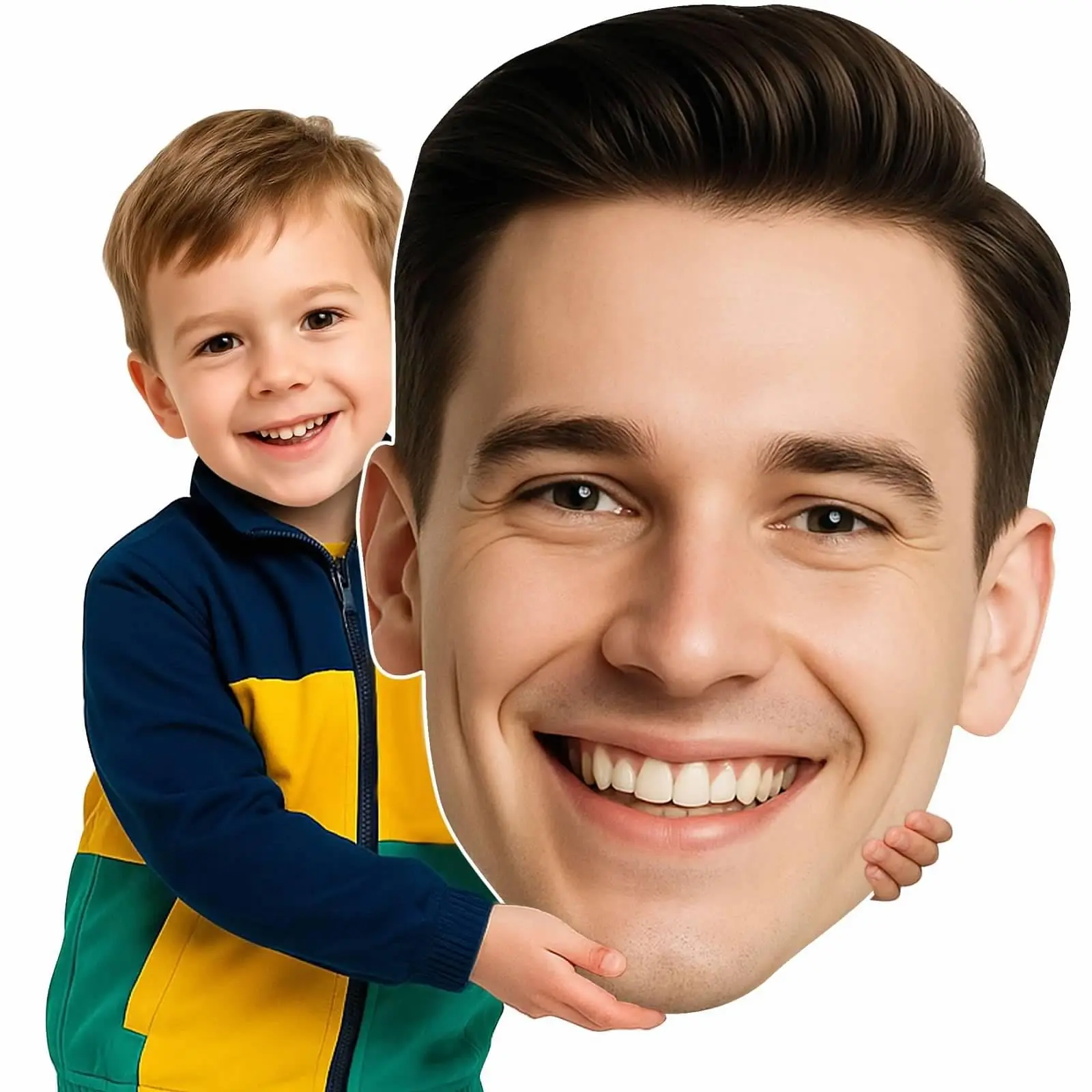 1pc Custom Print Big Head Cutout - 20-48 Inch Giant Face Cardboard Sign, Personalized Photo Prop Oversized Face Standee, 4mm Corrugated Plastic-Wooden Head Only for Birthday Party, Christmas Decorations, Cut Out