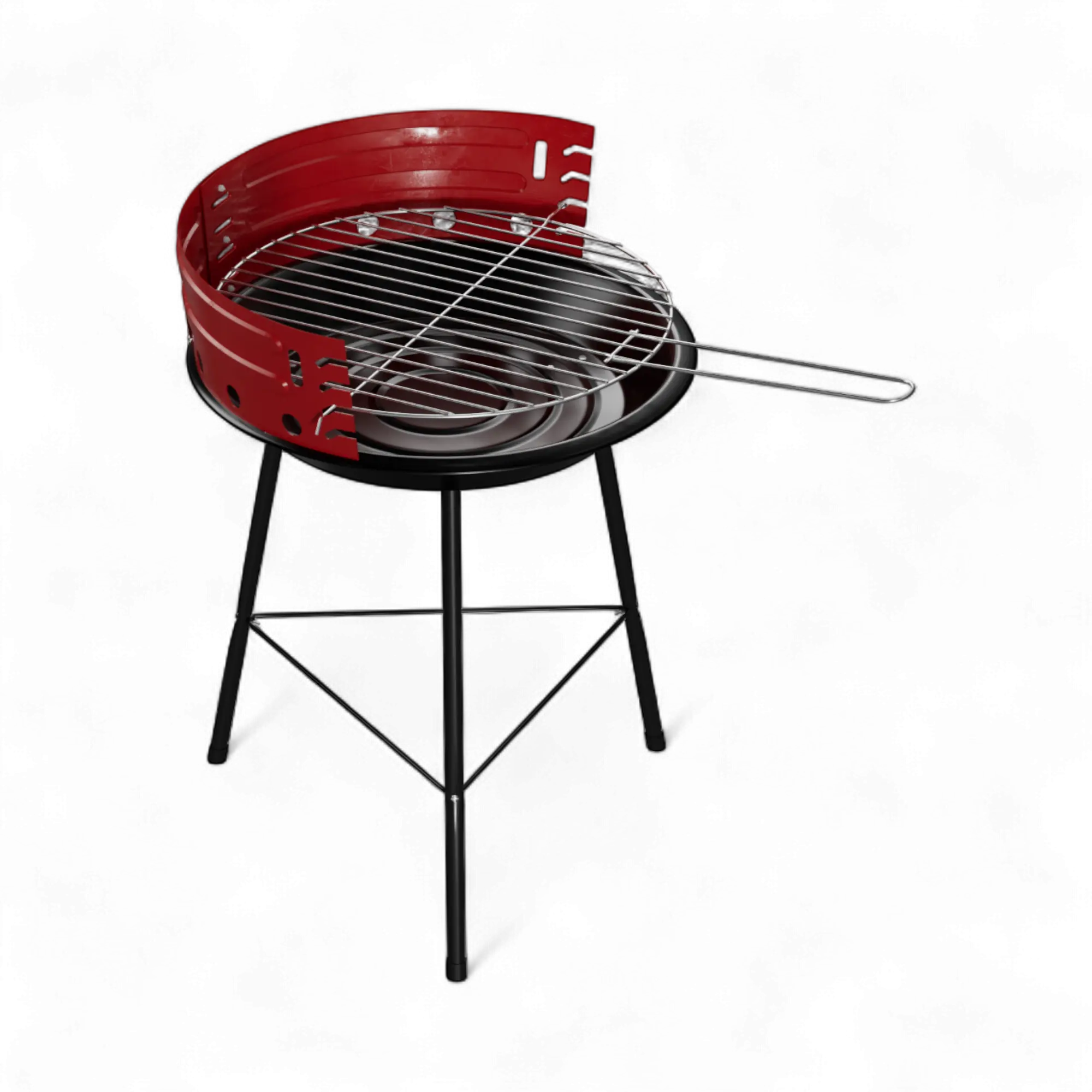 GasOne 16-inch Portable Barbecue Grill with 4 Levels for Flame Control – Dual Venting System – Small Charcoal Grill for Backyard, Camping, Boat