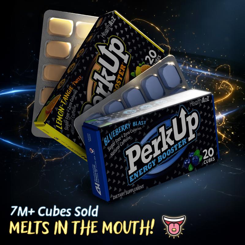 HealthA2Z PerkUp Energy Booster - Melt-in-mouth Cubes with 50 mg ...