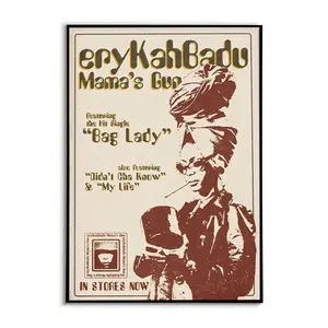 Music Poster- Erykah Badu Neo-Soul Funk Music Wall Art- Retro Style