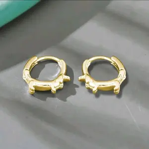 Adorable Dachshund Earrings - Cute Design with Metallic Finish and Unique Shape for Dachshund Lovers