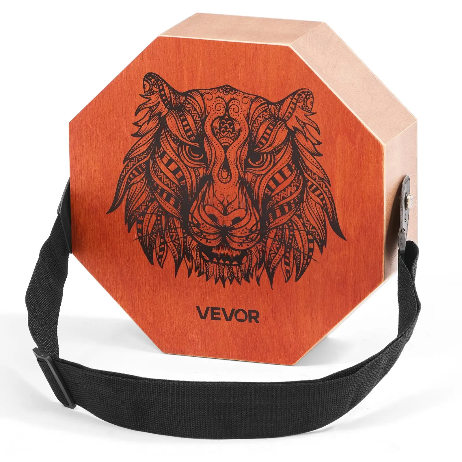 【DealsForYouDays】VEVOR Birch Wood Cajon Box Drum - Percussion Musical Instrument with Internal Guitar Strings, Portable Wooden Body, Adjustable Strap, Natural Sound, Excellent Craftsmanship, 11.6x11.6x4in, Great for Any Occasion, Beginners & Professionals