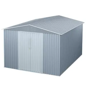 Spacious & Secure Metal Storage Outdoor Storage - 10x12 FT Extra Large Outdoor Steel Outdoor Storage with Reinforced Lockable Doors, Sloped Roof, Vents, Ideal for Garden, Backyard, Patio & Garage Storage