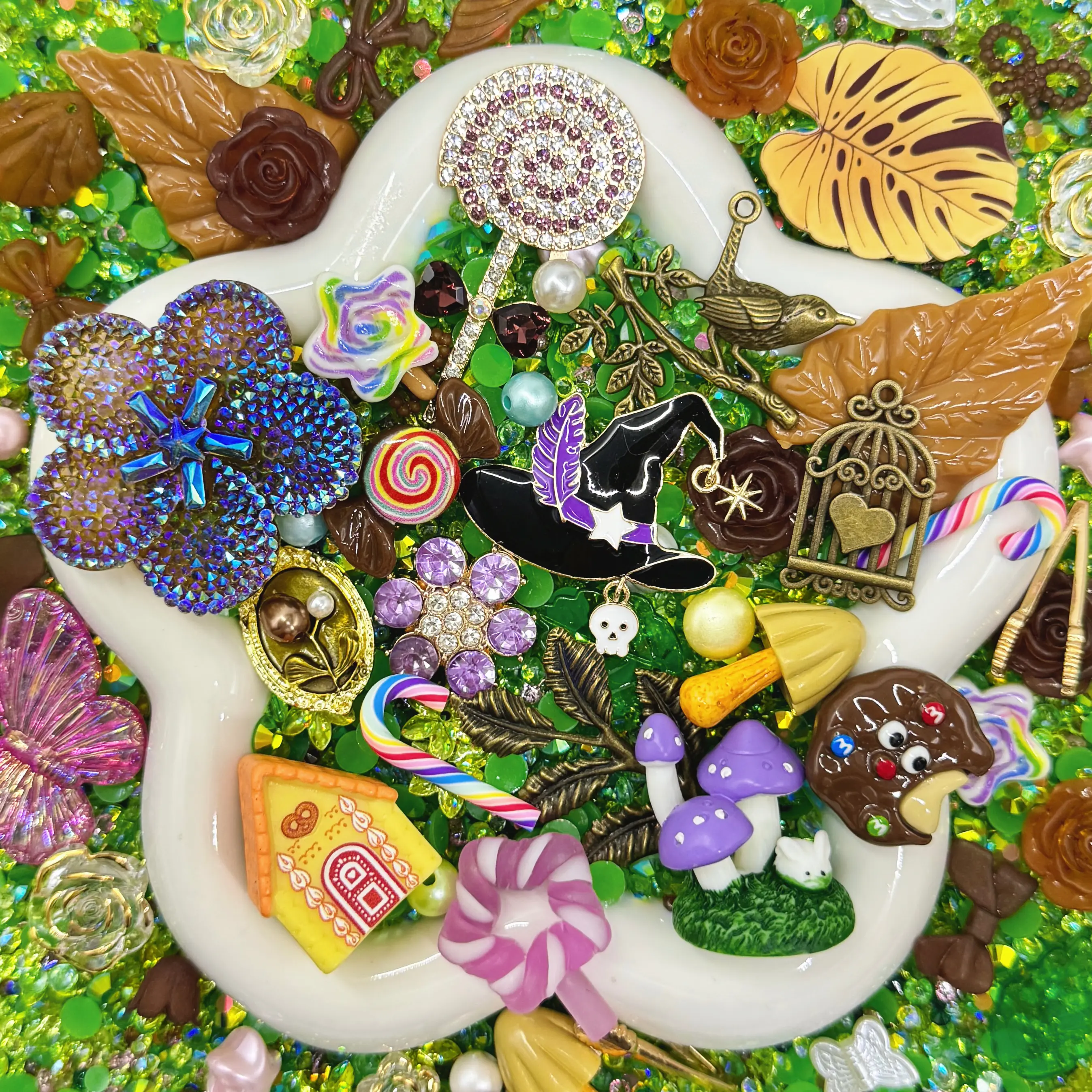 Candy Spells- Junk Live Mix- Junk Mix Rhinestone Alloy, ABS & Acrylic Charms – Sparkly Decorative Pieces for DIY Phone Cases, Decoden Cream & Resin Crafts