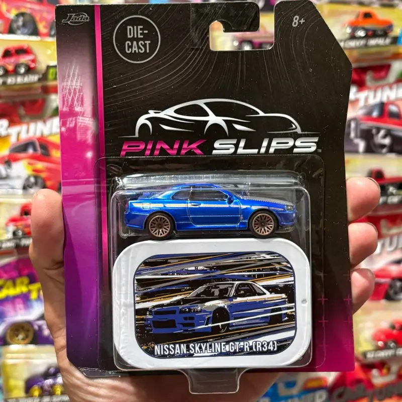 Jada Pink Slips Blue Nissan Skyline GTR R34 Diecast car 1:64 scale