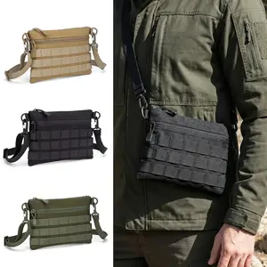 Tactical MOLLE Crossbody Bag 600D Nylon EDC Sling Shoulder Bag with Modular Webbing for Outdoor Hiking Daily Travel