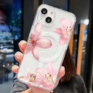 MagSafe-Compatible Protective Shockproof Acrylic Magnetic Smartphone Case, Transparent Slim Soft TPU Protector with Handheld Guard for iPhone 17 Pro Max,16,15,14 Plus,13,12,11,XS Max,XR - Wireless Mobile Accessory