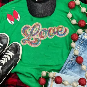 Love Chenille Sequin Patch