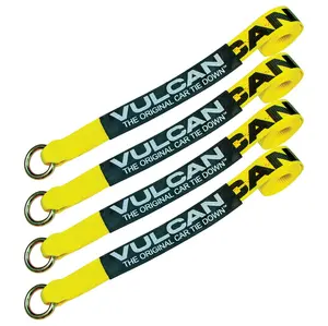 VULCAN Loop Exotic Car Tie Down Straps - 2 Inch x 12 Foot - Classic Yellow - Includes Four 2 Inch x 144 Inch Loop Straps