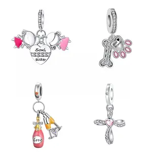 Pink Jewelry Charms, Cute DIY Pendants for Necklace Bracelet, Perfect Gift for Her