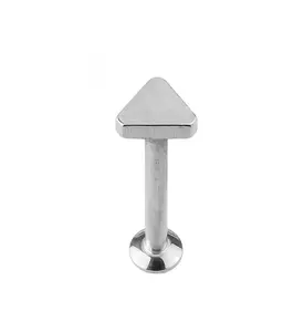16G Triangle Top Internally Threaded Flat Back Steel Post