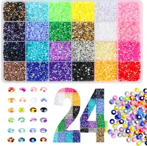 33000Pcs Resin Jelly Rhinestones for Bedazzling, 24 Colors 3mm Flatback Gems for Diamond Art, Bedazzler Kit with tools for Crafting