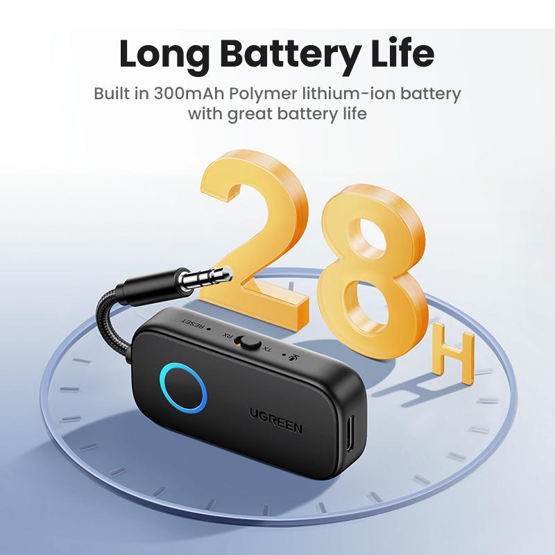 UGREEN Bluetooth 5.2 3.5mm Audio Transmitter/Receiver Adapter for Airpods or Headphones,  for Flight, TV, Car Stereo, MP3 Headset Microphone-TikTokShopBlackFriday ,TikTokShopHolidayHaul