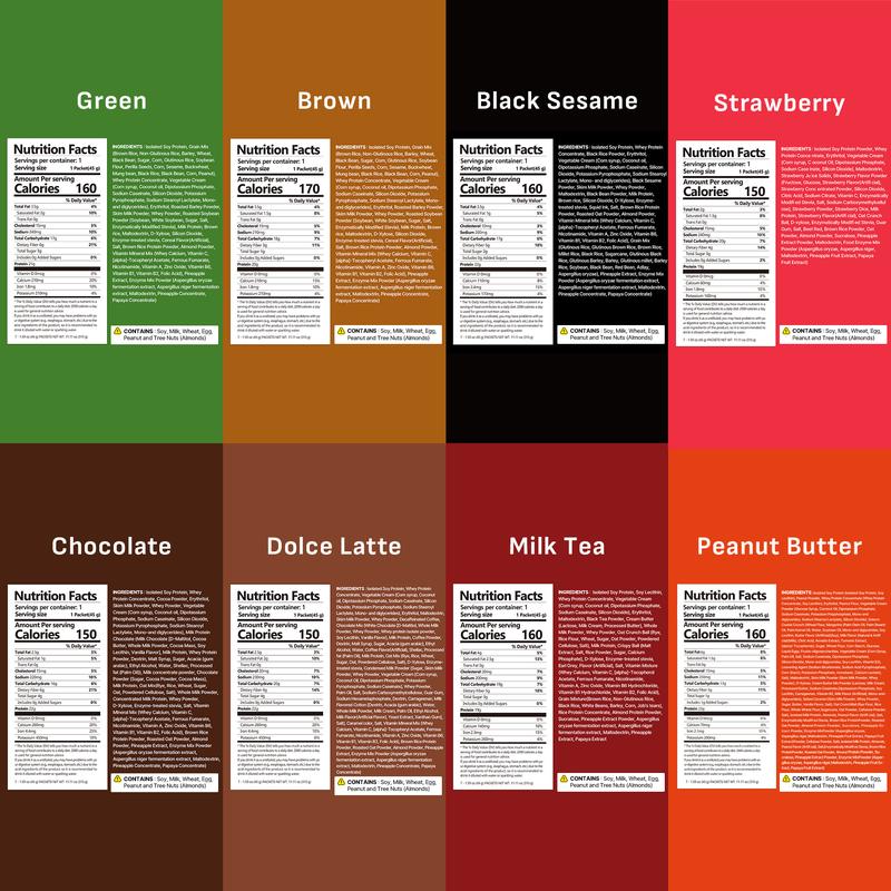 [Fullight Official] Flimeal Crunchy Protein Powder, 20~22g Protein, Low Sugar Keto-Friendly On-the-Go-Pack of 7, Meal Replacement, Easily Digestible Preworkout Drink