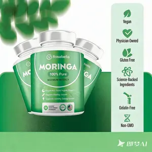 Rosabella Organic Moringa 800 mg 3-Pack HerbalWellness Digestive Support Natura lmmune Support, Gut Health & Vitamin