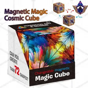 Geometric Variable Magnetic magic Cube 3D Decompression Thinking Training Children's Puzzle Puzzle Cube Decompression Toys Adjustable Multifunction Rubikscube