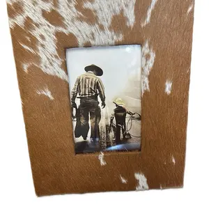 Cowhide Picture Frame with Unique Cow Print Design