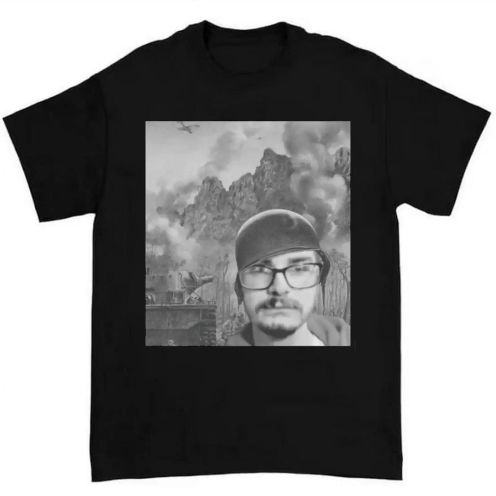 Joshua Block World Mens Short-Sleeve T-Shirt - Menswear, Classic Cut, Photorealist Print, Vibrant Graphics, Casual Comfy Streetwear Sports Top, Quirky Funny Round Neck Outdoor Wear for Humor Enthusiasts, Black, Clothes, Funny Graphic Tee, Quirky Graphic