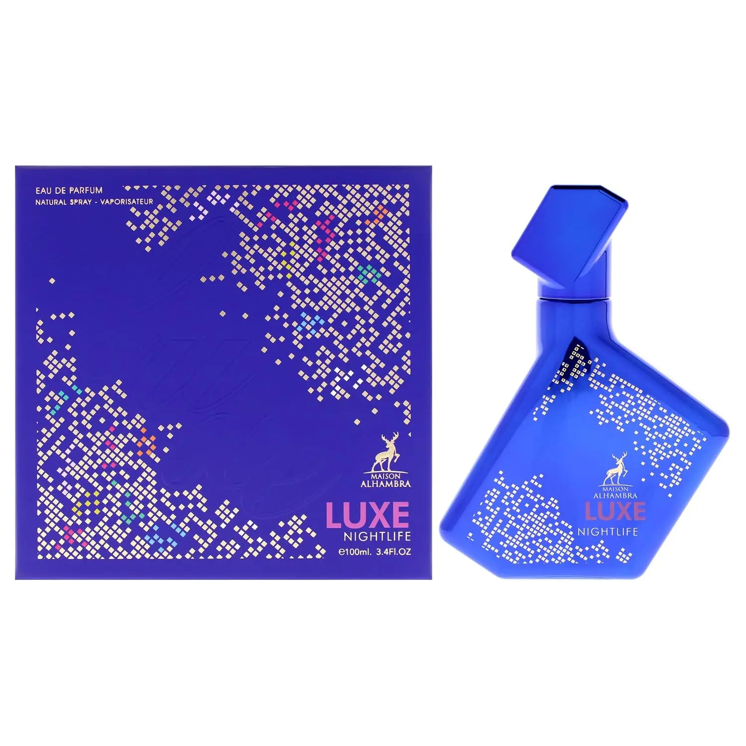 Maison Alhambra Luxe Nightlife – Floral, Woody, Gourmand, Sweet – Eau de Parfum Spray Long-Lasting Fragrance for Unisex, 3.4 Ounce / 100 ml