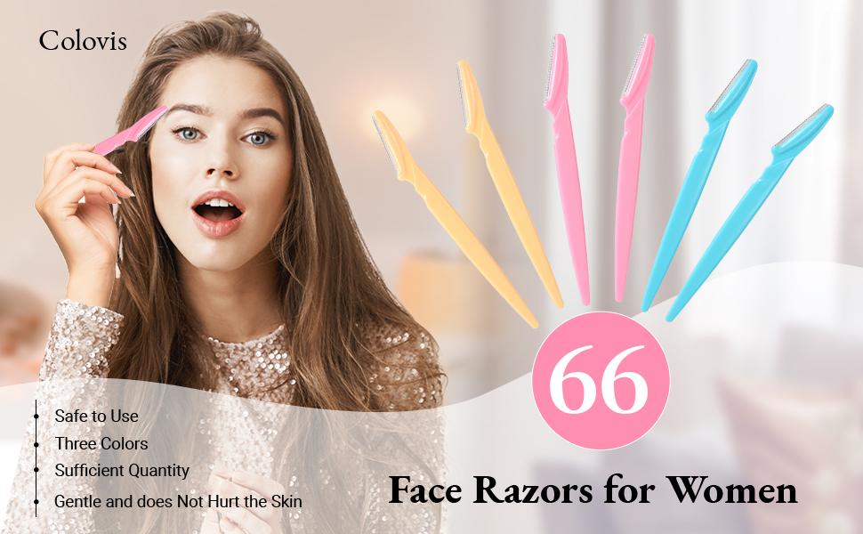 66pcs/set Eyebrow Razor Set, Eyebrow Styling Kit, Stainless Steel Eyebrow Shaping Tool with Safety Cover, Facial Hair Trimmers, Eyebrow Trimmers, Facial Hair Removal Tool for Women & Men,  Makeup Cosmetic Tool