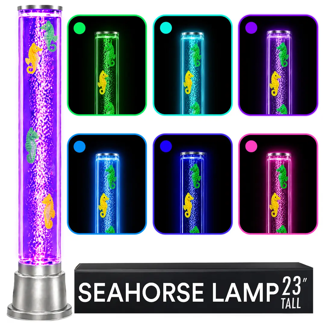 Seahorse Fish Tank Lamp with Color Changing LED Light (5"x23.5")