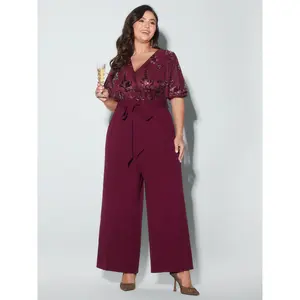 【Summer Turn-Up】BlOOMCHIC Plus Size Sweet Floral Print Waist-Tie Jumpsuit [M-6X] 2026 Summer Pick for Mother's Day