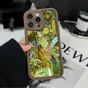 Phone case for iPhone 16 Pro Max 15 Plus 16E 14 13 12 11 XS XR Pickle Panorama Advanced fashion gift Full Body Protection Shockproof Soft Silicone Cover